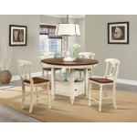British Isles Round Gathering Height Table with Storage Base - Oak/Black