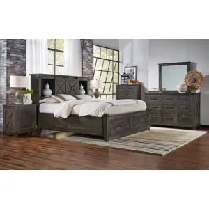 Cal-King Storage Headboard W/ Storage Footboard