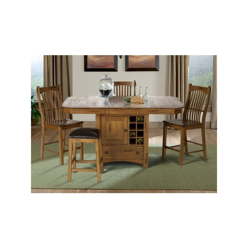 Laurelhurst 5-Piece Wine Storage Gather Height Table Set