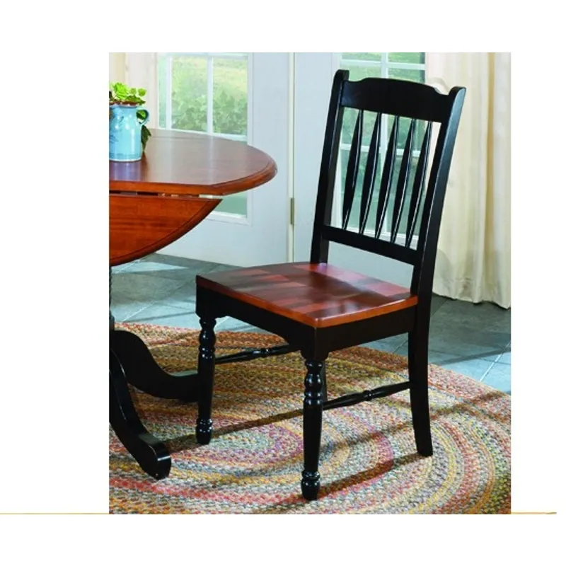 British Isles Slatback Side Chair - Oak/Black