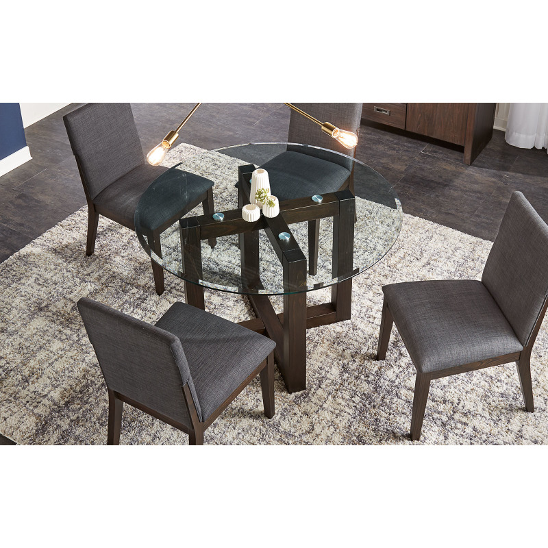 48″ ROUND GLASS TABLE