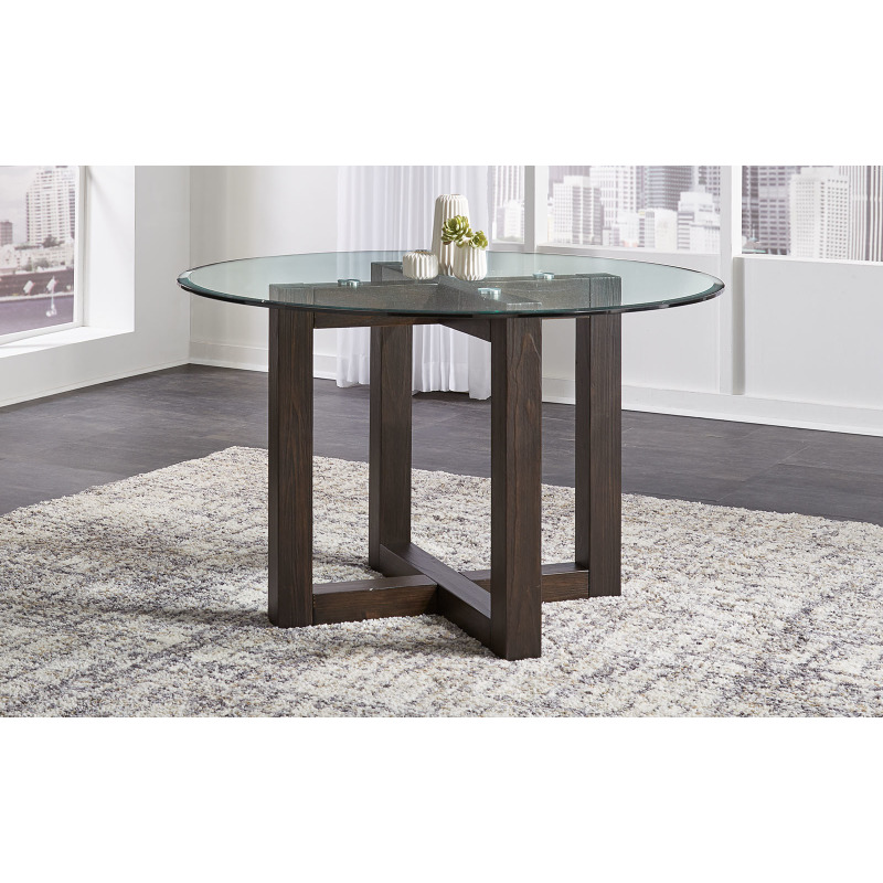 48″ ROUND GLASS TABLE