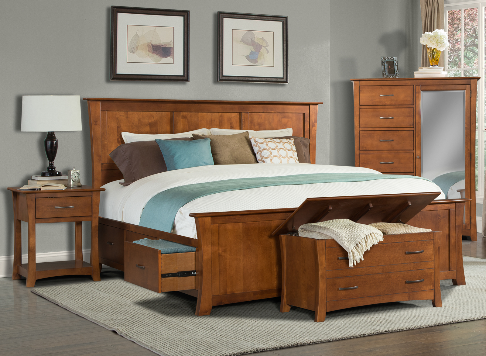 Queen Platform Storage Bed NIS753139593 by A. America at The Furniture Mall