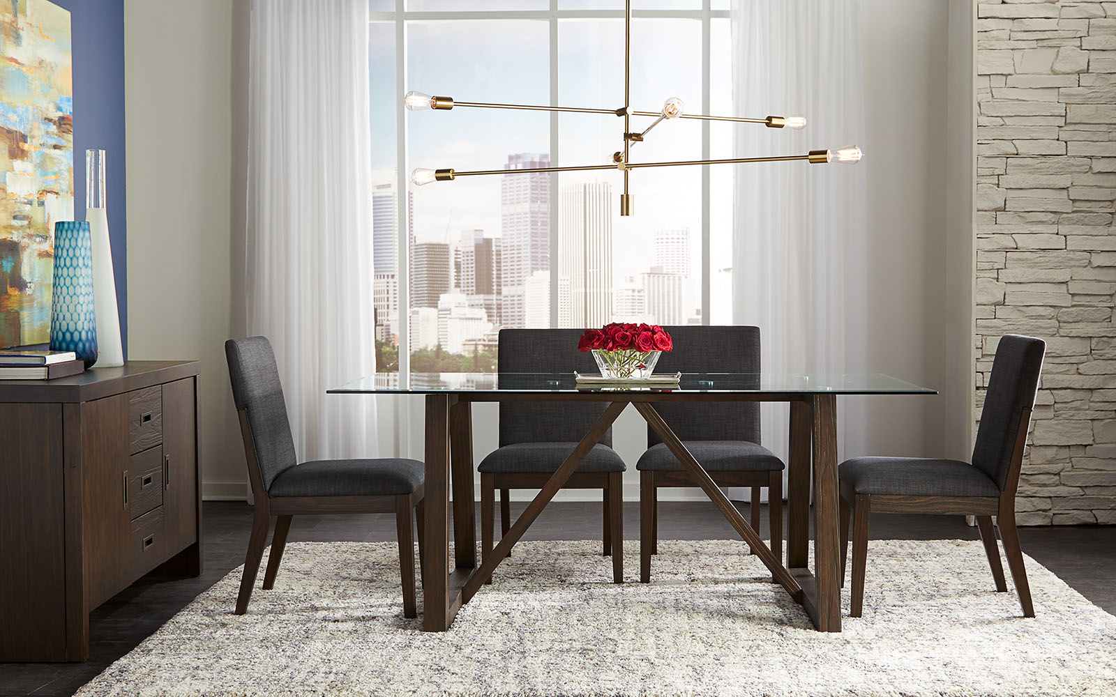 Palm Canyon Trestle Table W/72 Glass Top PAMCR6320 by A. America at