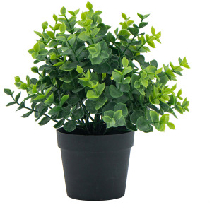 FAUX GREENERY IN BLK POT