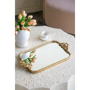 Ornate Gold Mirror Tray