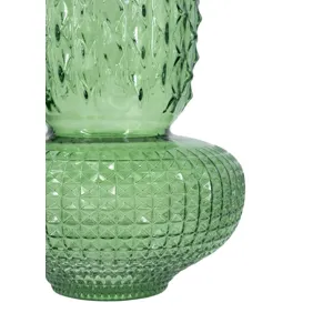 Green Textured Glass Vase