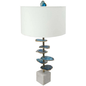 Blue Agate White Marble Lamp