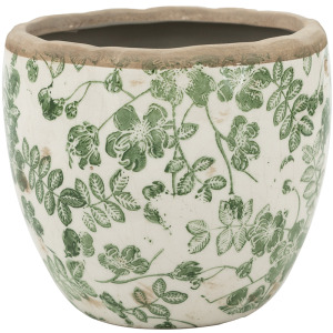 LG CREAM VASE W/ FOLIAGE