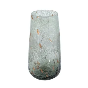 Decorative Glass Vase with Smoked Gray &amp; Brown Design