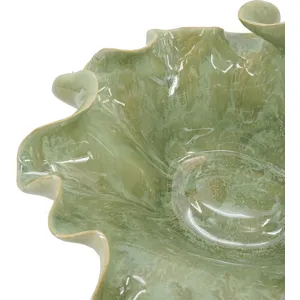 Sage Ruffled Ceramic Bowl