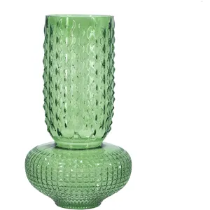 Green Textured Glass Vase