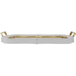 Gold &amp; White Wood Tray