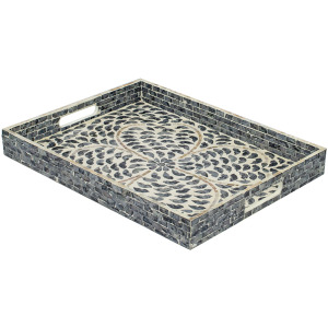 BLACK CAPIZ TRAY