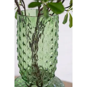 Green Textured Glass Vase