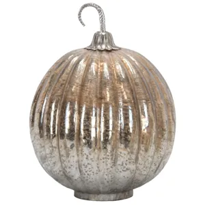 TALL MERCURY GLASS PUMPKIN