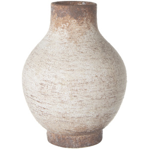WHITE & BROWN CERAMIC VASE