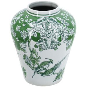 GREEN & WHITE PORCELAIN VASE