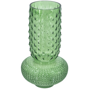Green Textured Glass Vase