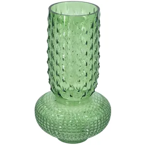Green Textured Glass Vase