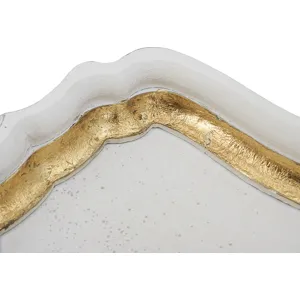 Gold &amp; White Wood Tray