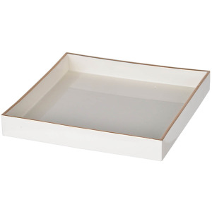 SQUARE WHITE GOLD RIMMED TRAY