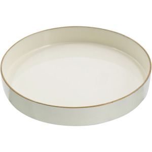 ROUND WHITE GOLD RIMMED TRAY