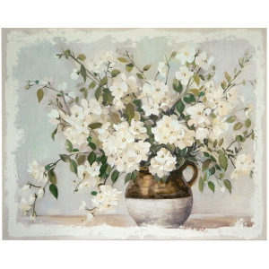 Large White Blossom Canvas Print with Soft Details