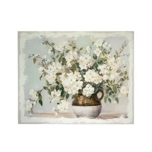 Large White Blossom Canvas Print with Soft Details