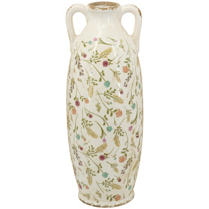 Floral Motif Tall Vase