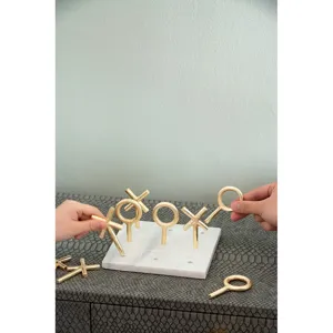 Marble &amp; Gold Tic Tac Toe