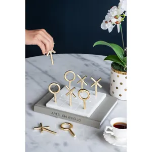 Marble &amp; Gold Tic Tac Toe