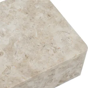 Rectangular Marble Storage Box with Natural Cream Finish