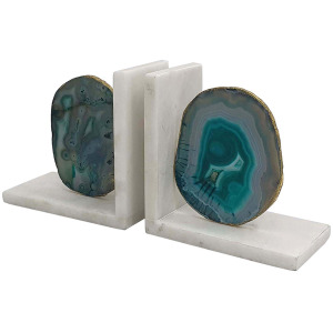 TEAL AGATE BOOKEND