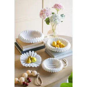 Matte White Pleated Bowl