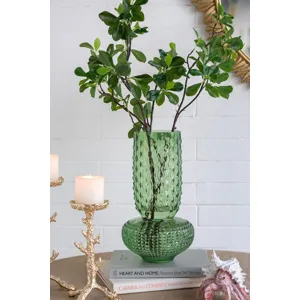 Green Textured Glass Vase