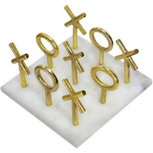 Marble & Gold Tic Tac Toe