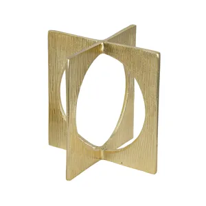 Interlocking Square Sculpture w/Textured Gold Finish