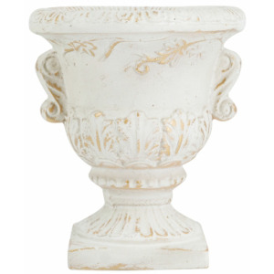 White Urn WITH Gold Accent Planter