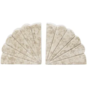 Cream Marble Fan Bookend