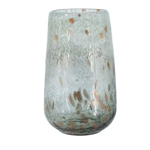 Decorative Glass Vase with Smoked Gray &amp; Brown Design