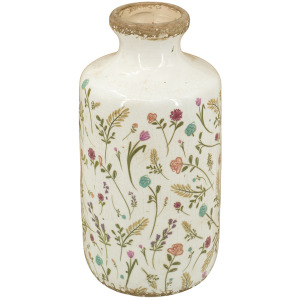 FLORAL MOTIF BOTTLE NECK VASE