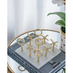Marble &amp; Gold Tic Tac Toe