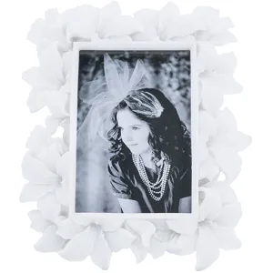 4X6 White Flower Photo Frame