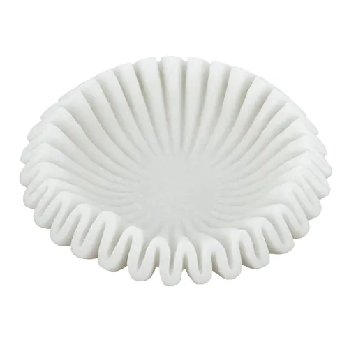 Wavy Sand and Resin Bowl with Textured White Finish