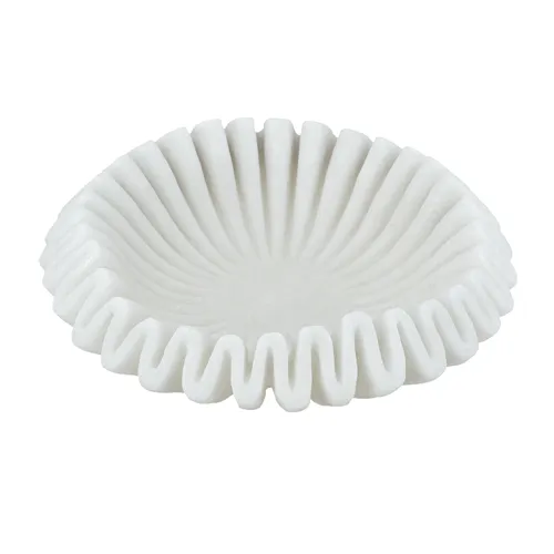 Wavy Sand and Resin Bowl with Textured White Finish