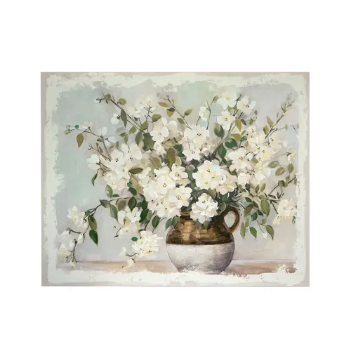 Large White Blossom Canvas Print with Soft Details