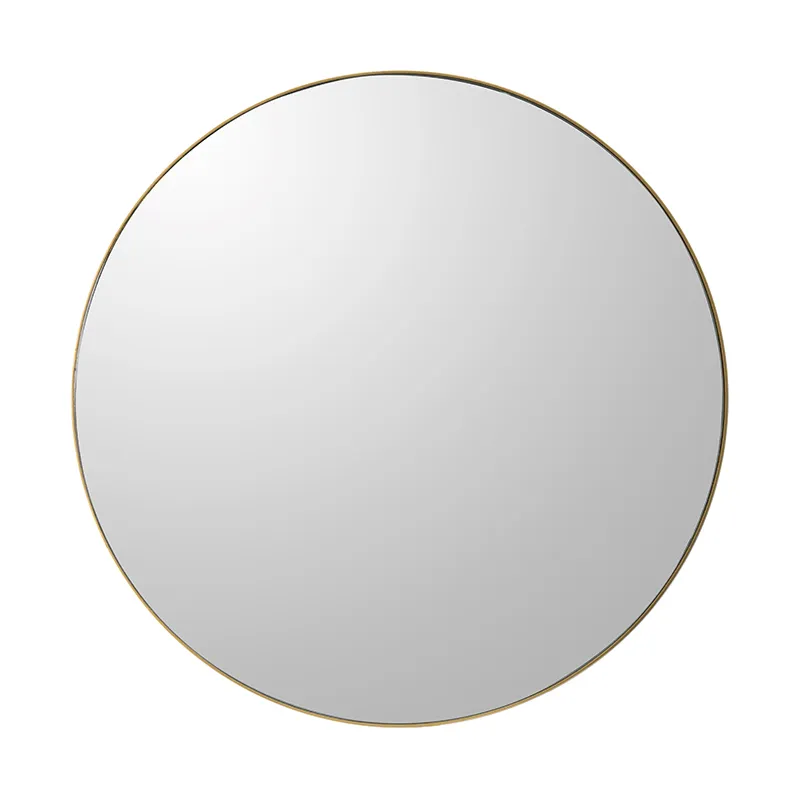 Gold Wooden Circle Accent Mirror