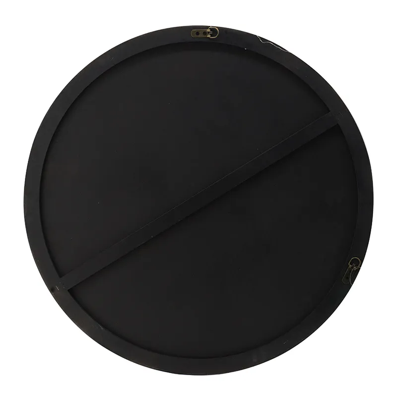 Gold Wooden Circle Accent Mirror
