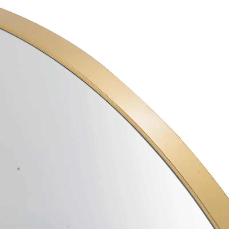 Gold Wooden Circle Accent Mirror